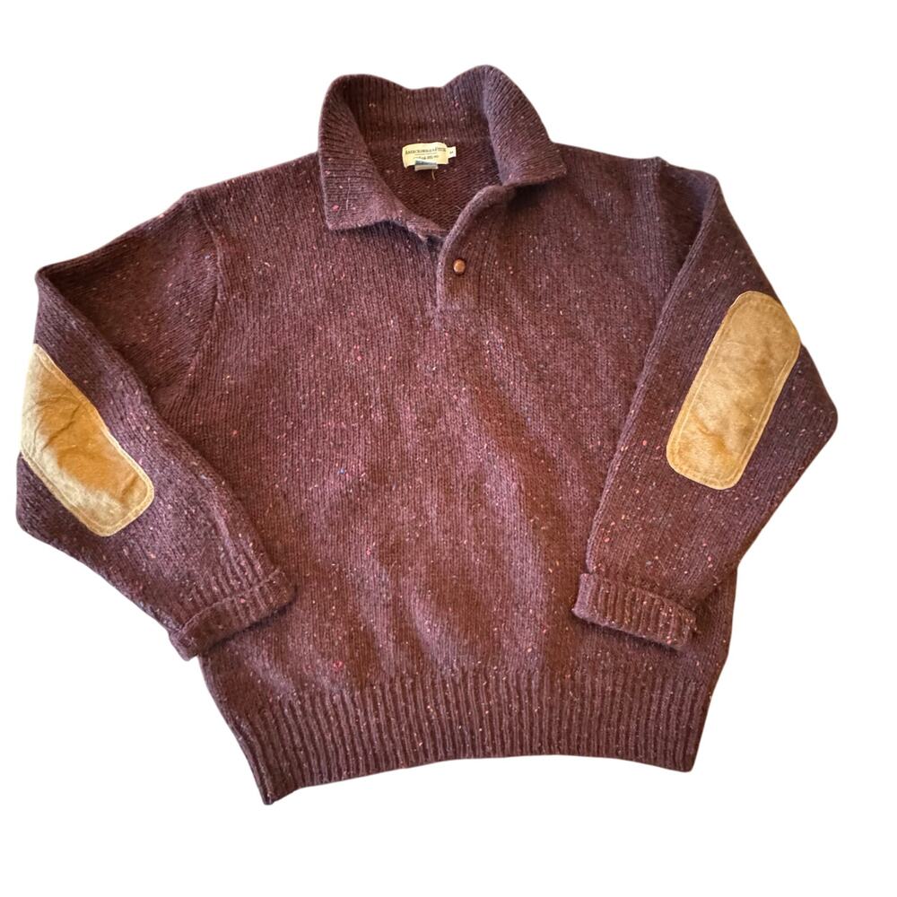 Vintage Abercrombie & Fitch Wool
Sweater faux leather buttons elbows 3 button